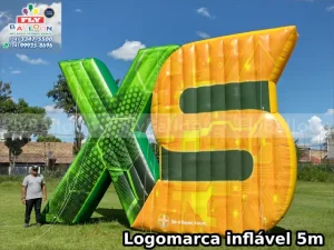 logomarca inflável gigante promocional xs bayer